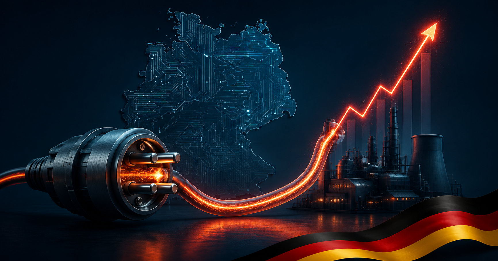 Illustration vom Industriestrompreis in Deutschland