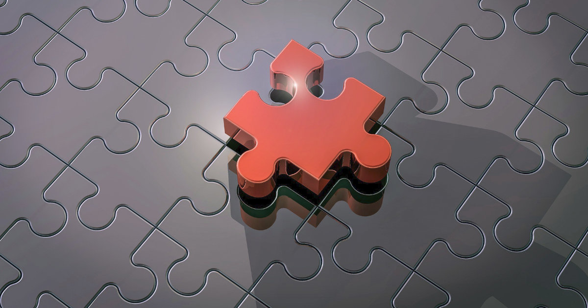 Puzzlestück in Hochglanz